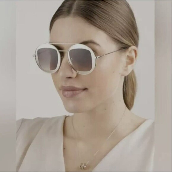 NWT Gucci Round Frame Sylvie Web Sunglasses GG0105S Gold - Picture 9 of 9